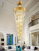 Decorbites golden luxury hotel lobby crystal staircase chandelier