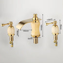 Decorbites golden plated waterfall bathtub faucet with marble handles