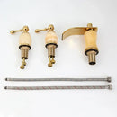Decorbites golden plated waterfall bathtub faucet with marble handles