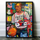 DecorBites™ Graffiti Basketball Celebrities Wall Art Print