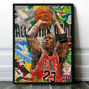 DecorBites™ Graffiti Basketball Celebrities Wall Art Print