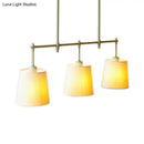 DecorBites™ Green Barrel Fabric Pendant Light - Traditional 3-Light Fixture for Dining Room Island Lighting