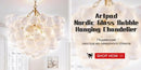 DecorBites™ Green Crystal Stone Chandelier for Modern Spaces