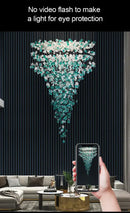 DecorBites™ Green Crystal Stone Chandelier for Modern Spaces