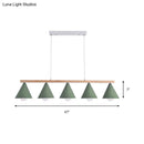 DecorBites™ Green Iron Island Pendant with Nordic Design- 3/5 Head Ceiling Light