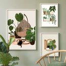 DecorBites™ Green Plants Black Cat Canvas Wall Art