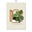 DecorBites™ Green Plants Black Cat Canvas Wall Art