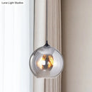 DecorBites™ Grey Glass Industrial Pendant Light with Black Fixture for Indoor Use
