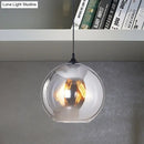 DecorBites™ Grey Glass Industrial Pendant Light with Black Fixture for Indoor Use