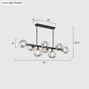 DecorBites™ Hand-Blown Glass Island Pendant Lamp for Restaurant - Modern Dimple Design
