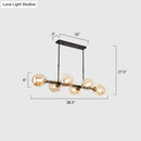DecorBites™ Hand-Blown Glass Island Pendant Lamp for Restaurant - Modern Dimple Design