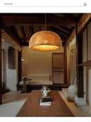 DecorBites™ Hand-Knit Bamboo Pendant Ceiling Light