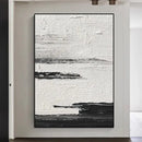 DecorBites™ Hand-Painted Black & White Abstract Wall Painting