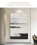 DecorBites™ Hand-Painted Black & White Abstract Wall Painting