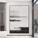 DecorBites™ Hand-Painted Black & White Abstract Wall Painting