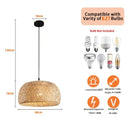 DecorBites™ Hand-Woven Bamboo Pendant Light Chandelier