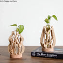 DecorBites™ Handcrafted Wooden Vase for Creative Home Decor