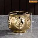 DecorBites™ Handmade Ceramic Face Vase for Home Decor