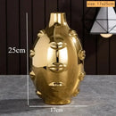 DecorBites™ Handmade Ceramic Face Vase for Home Decor