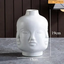 DecorBites™ Handmade Ceramic Face Vase for Home Decor