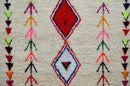 Handmade beige geometric moroccan azilal rug bedroom decor
