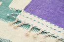Purple green & beige moroccan azilal rug bedroom woven decor