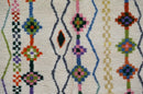 Traditional beige azilal rug with geometric patterns for living room