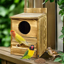 DecorBites™ Handmade Wooden Screech Owl House - Outdoor Nesting Box