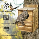 DecorBites™ Handmade Wooden Screech Owl House - Outdoor Nesting Box