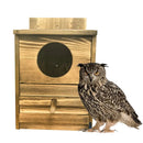 DecorBites™ Handmade Wooden Screech Owl House - Outdoor Nesting Box