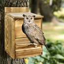 DecorBites™ Handmade Wooden Screech Owl House - Outdoor Nesting Box