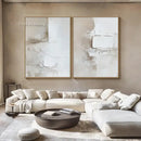 DecorBites™ Handpainted Abstract Beige & White Oil Paintings Set