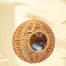 DecorBites™ Handwoven Grass Bird Cage Hut for Small Birds