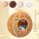 DecorBites™ Handwoven Grass Bird Cage Hut for Small Birds