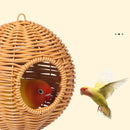 DecorBites™ Handwoven Grass Bird Cage Hut for Small Birds