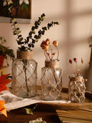 DecorBites™ Hanging Glass Vase with Hemp Rope - Rustic Home Decor