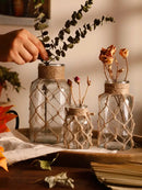 DecorBites™ Hanging Glass Vase with Hemp Rope - Rustic Home Decor