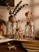 DecorBites™ Hanging Glass Vase with Hemp Rope - Rustic Home Decor