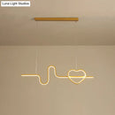 Modern gold heart line island pendant light fixture dining room