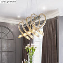 DecorBites™ Heart-Shaped Chrome Island Light: Minimalist 8-Head Amber Glass Pendant for Restaurants