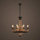 DecorBites™ Hemp Rope Antique Hanging Lamp Chandelier in Black - Ideal for Restaurants and Islands