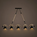DecorBites™ Hemp Rope Antique Hanging Lamp Chandelier in Black - Ideal for Restaurants and Islands