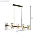DecorBites™ Ice Cube Crystal Pendant Light - Minimalist Gold Dining Room Island Lamp (5/10 Heads)