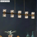 DecorBites™ Ice Cube Crystal Pendant Light - Minimalist Gold Dining Room Island Lamp (5/10 Heads)