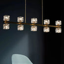 DecorBites™ Ice Cube Crystal Pendant Light - Minimalist Gold Dining Room Island Lamp (5/10 Heads)