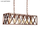 DecorBites™ Industrial 6-Light Metal Cross Pendant Light with Weathered Copper Finish for Dining Rooms