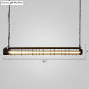 DecorBites™ Industrial Black Cage Island Pendant - Tubular Design for Dining Room Ceiling