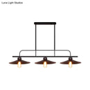 DecorBites™ Industrial Black Finish Flared Hanging Lamp with 3 Lights - Perfect for Restaurants!