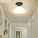 DecorBites™ Industrial Black Semi Flush Ceiling Light with Milky Glass Shade – Perfect for Gallery