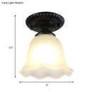 DecorBites™ Industrial Black Semi Flush Ceiling Light with Milky Glass Shade – Perfect for Gallery